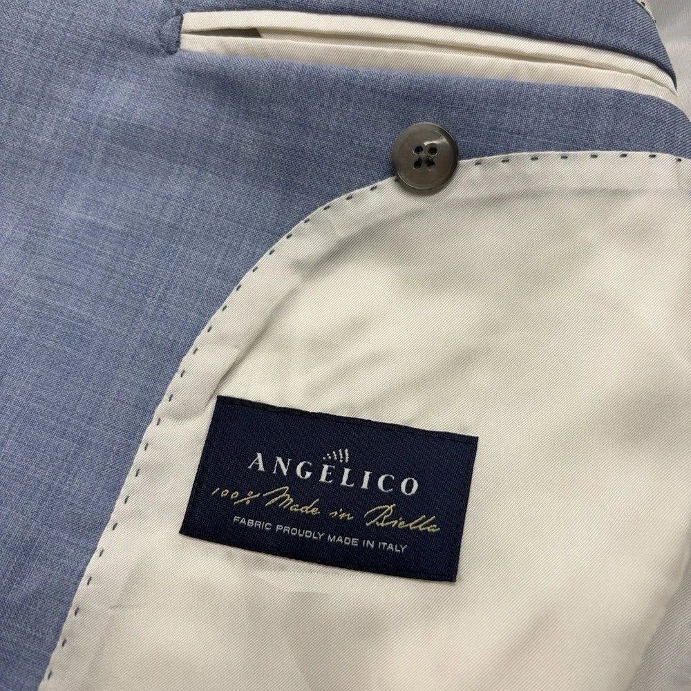 SUITSUPPLY Lazio Single Breasted Slim‎ Fit Sport Coat Angelico Wool Mens US 38R